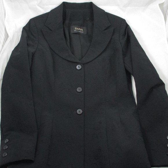 Dana Buchman Black Lined Coat - Size 4 - Picture 8 of 13